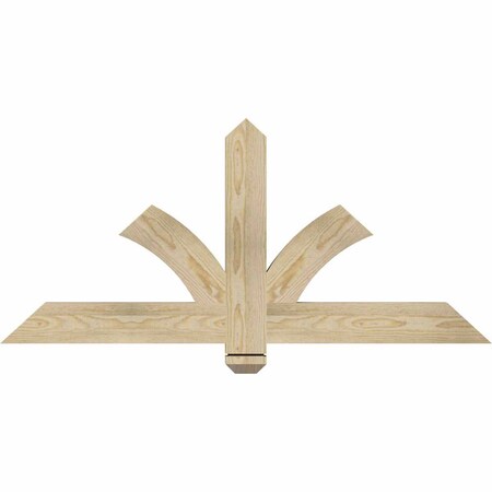 Ekena Millwork Redmond Rough Sawn Timber Gable Bracket, Douglas Fir, 48"W x 22"H x 2"D x 4"F, 11/12 Pitch GBW048X22X0204RED00RDF